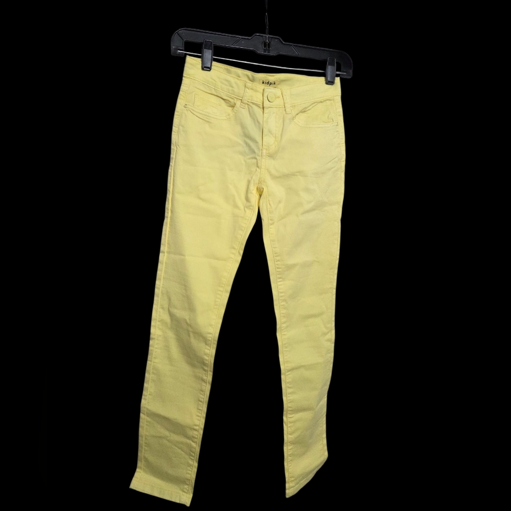 Kidpik Girl's Yellow Skinny Jeans with Light Fabric (